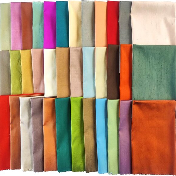 Pure Silk Dupioni Fabric 8 Fat Quarters 18x22 Inches Multiple Colors for Sewing - Picture 5 of 8